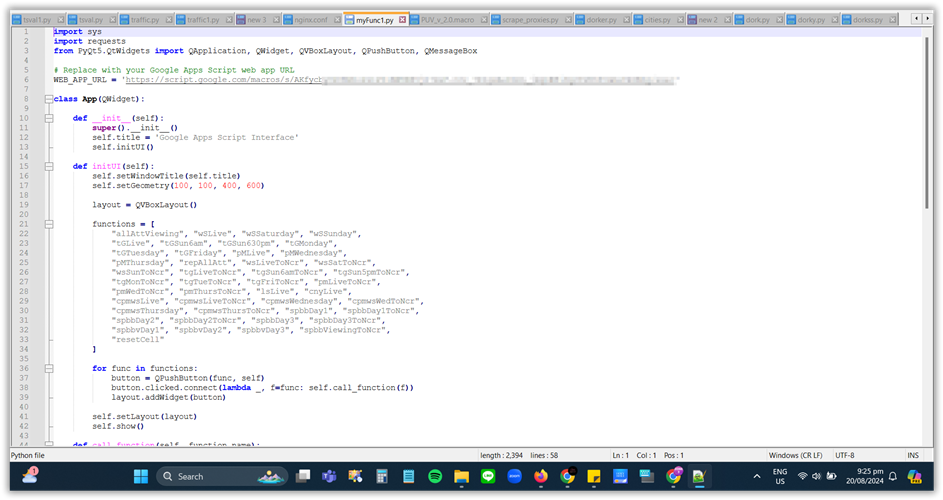Google Apps Script attendance automation screenshot